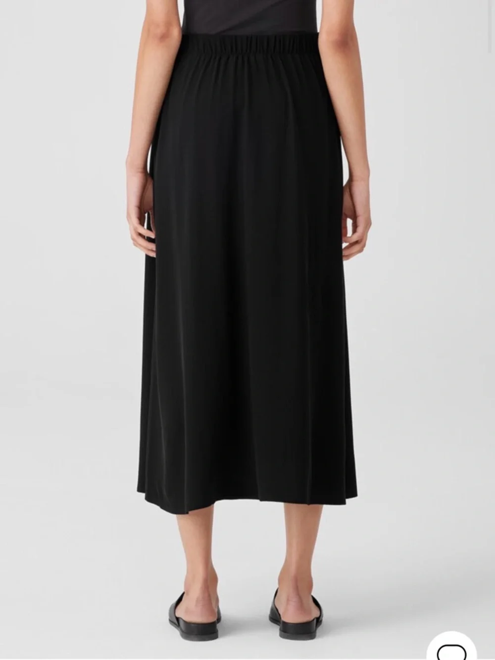 Eileen Fisher Silk Georgette Crepe Pocket Skirt Blue Bluette Medium w/ pockets